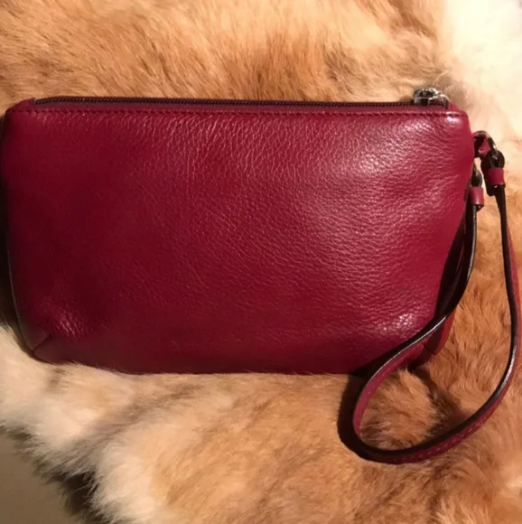 COACH Genuine Leather Large Clutch Wristlet